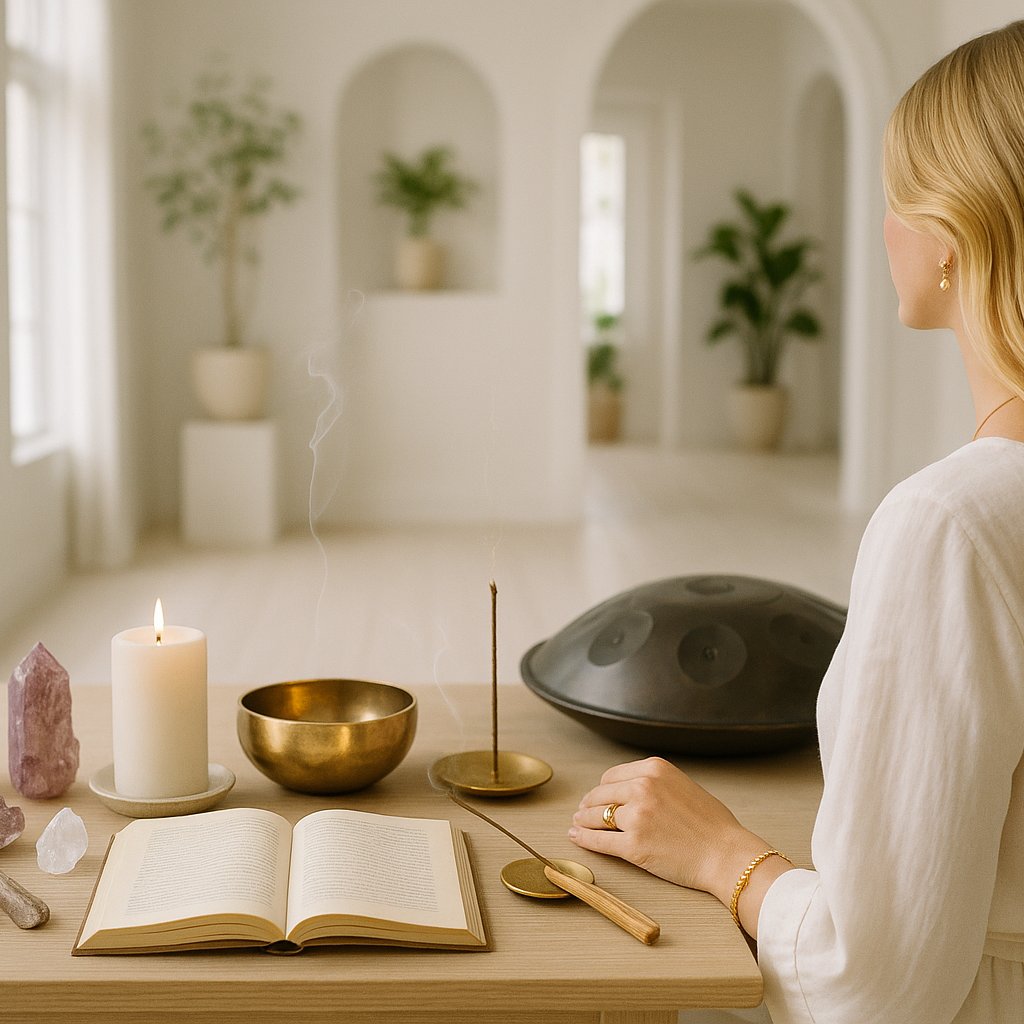 Productos para rituales espirituales: palo santo, copal, atados de hierbas, oráculos y kits de limpieza energética