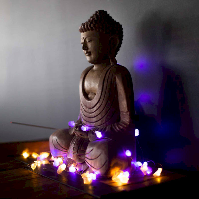 luces encantadas, luces con piedras naturales