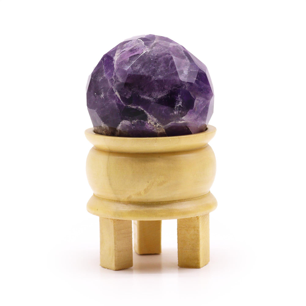 Bola de Amatista con Soporte de Madera