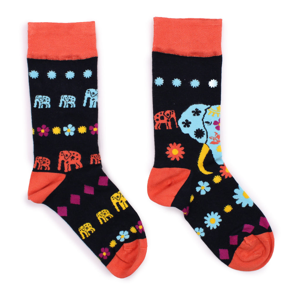 Calcetines de Bambú con Diseño de Elefante de la Suerte 