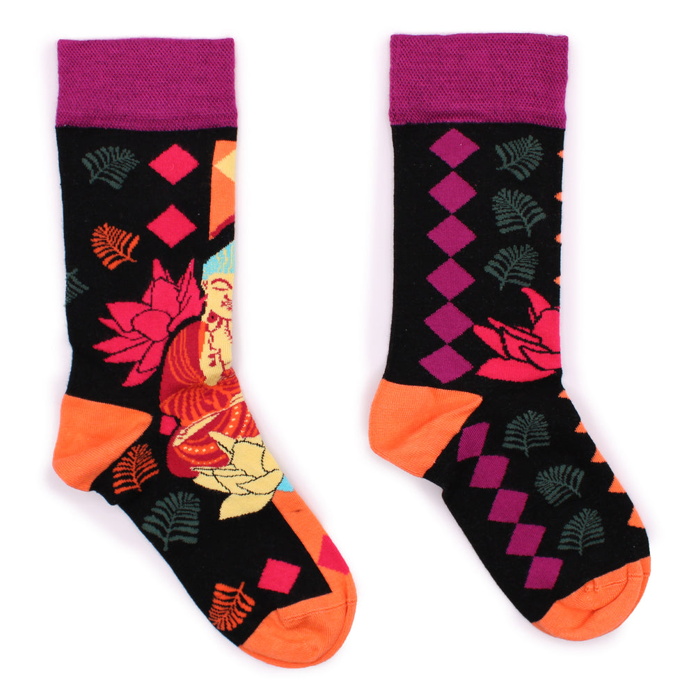 Calcetines de Bambú con Diseño de Buda y Flor de Loto – Comodidad y Espiritualidad en Cada Paso