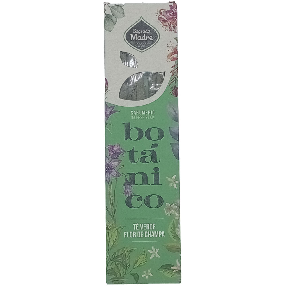 INCIENSO NATURALES SAHUMERIO DE TÉ VERDE Y FLORES DE CHAMPA