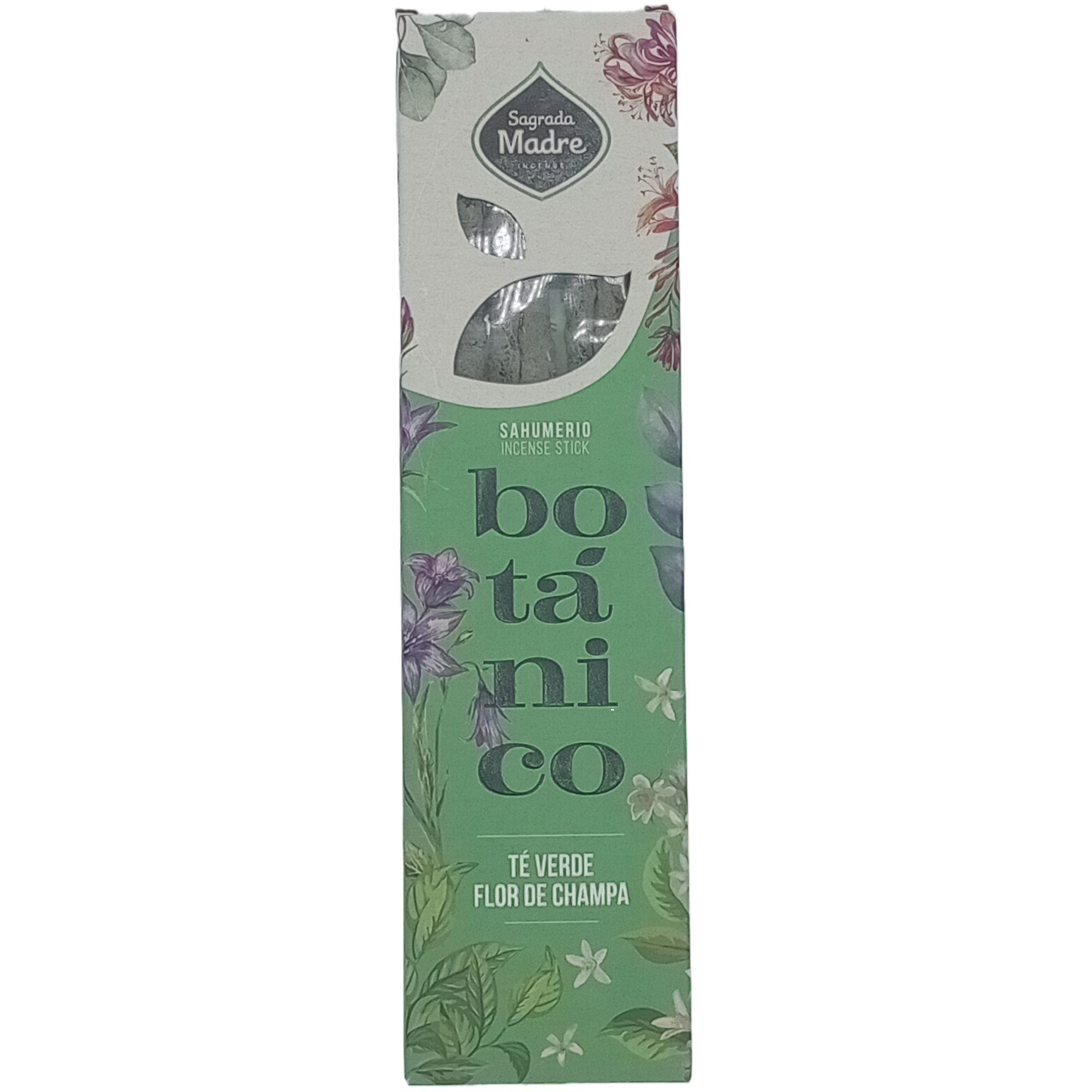 INCIENSO NATURALES SAHUMERIO DE TÉ VERDE Y FLORES DE CHAMPA