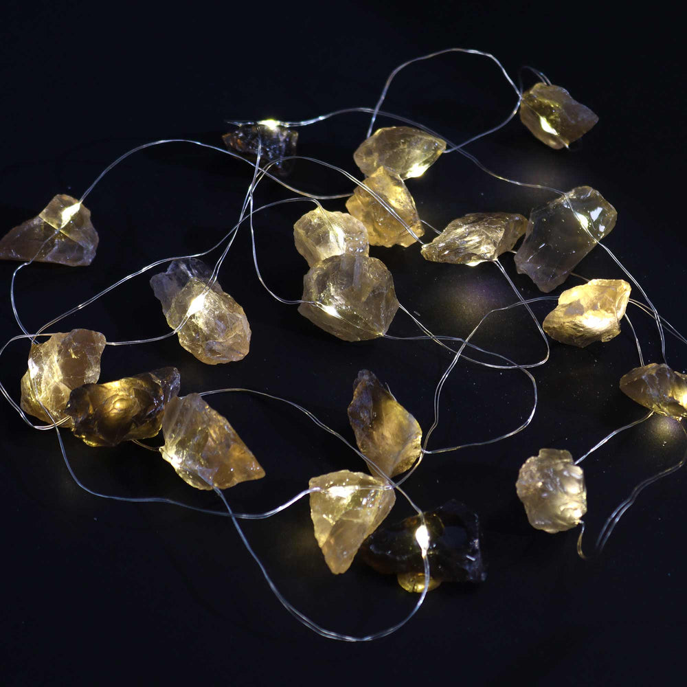Luces Encantadas con Piedras de Citrino Natural