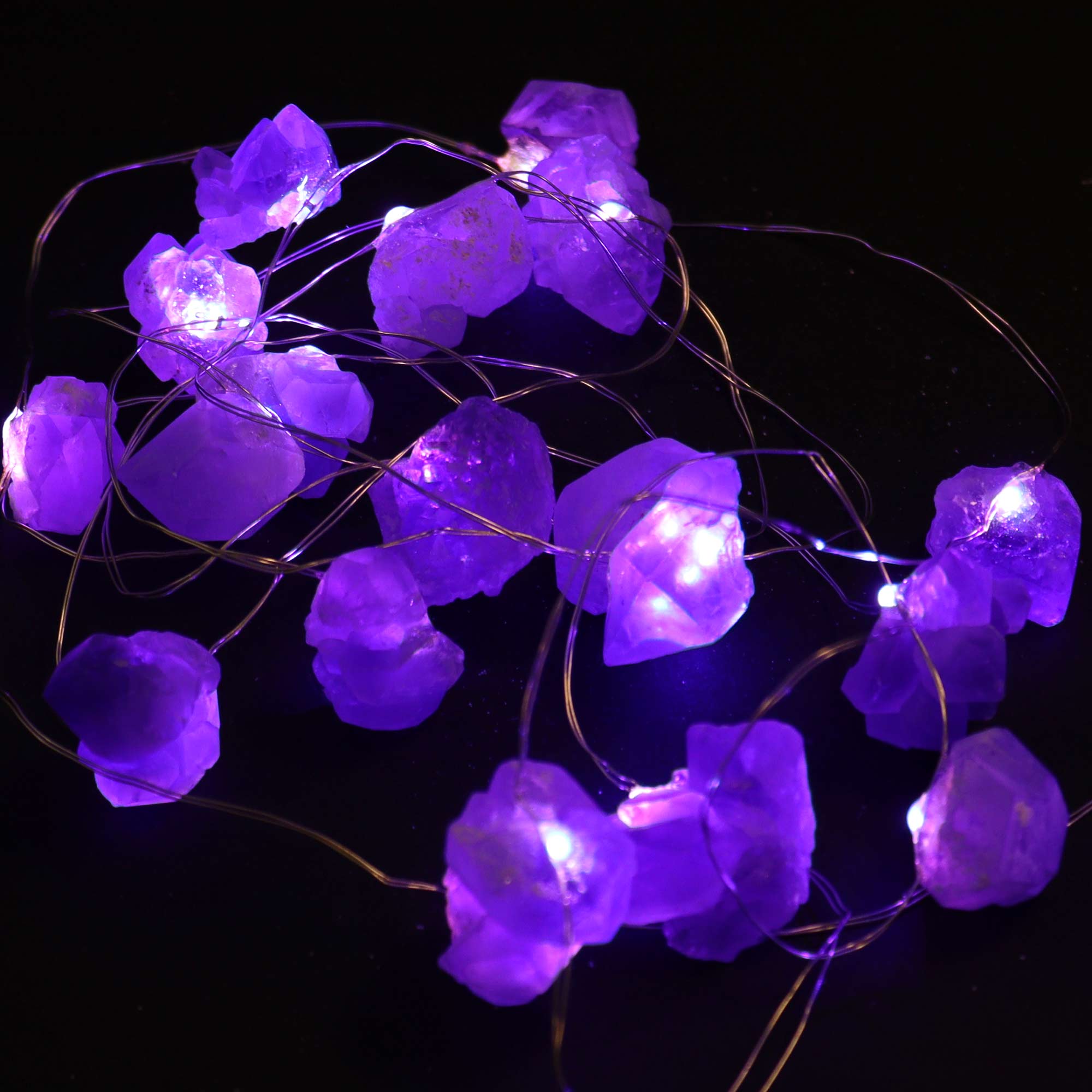 Luces Encantadas con Amatista Natural