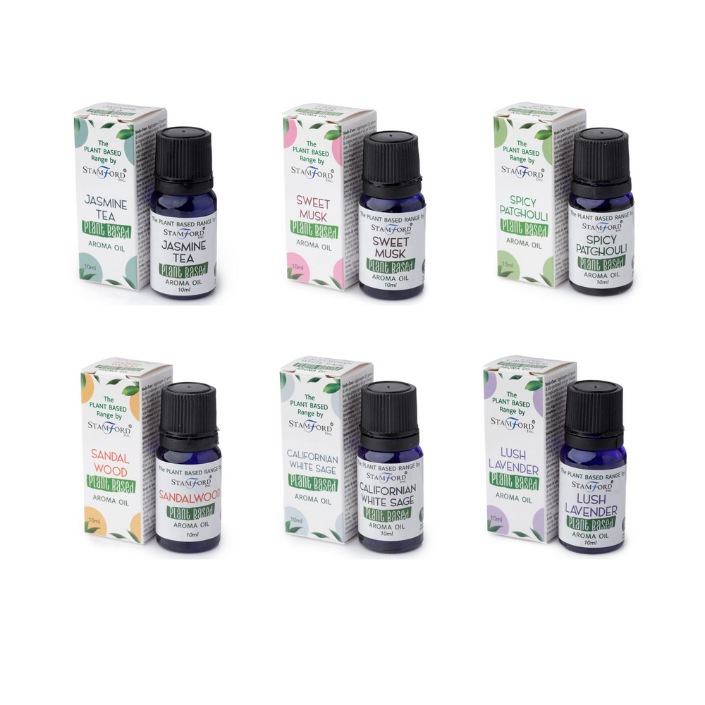 paquete de aceite esenciales jazmin, musgo, patchouli, sandalo, salvia blanca, lavanda