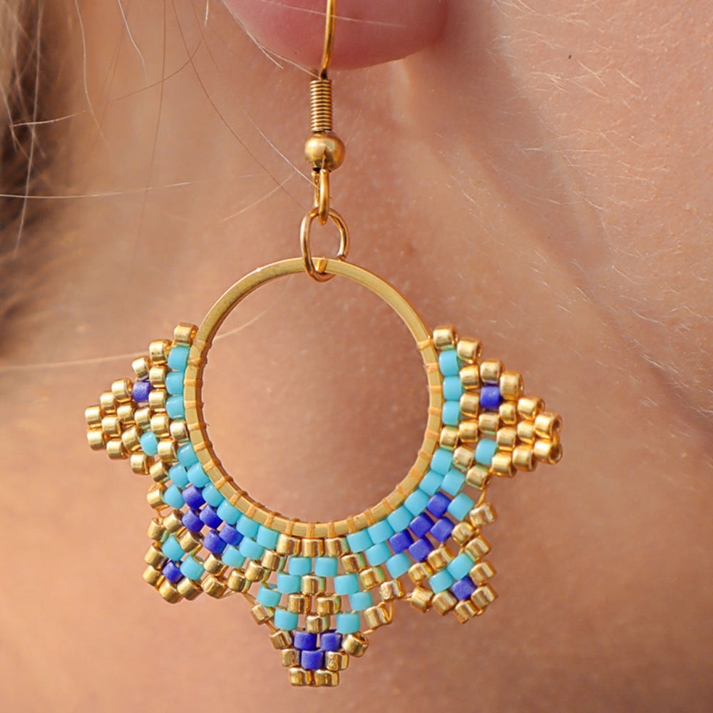 Pendientes de piedritas micenas, miyuki