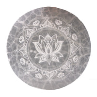 Placa de Carga de Selenita - Flor de Loto 10 cm
