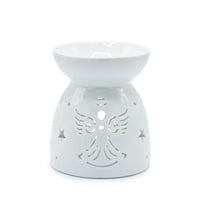 Quemador de Aceite Blanco con Diseño de Ángel