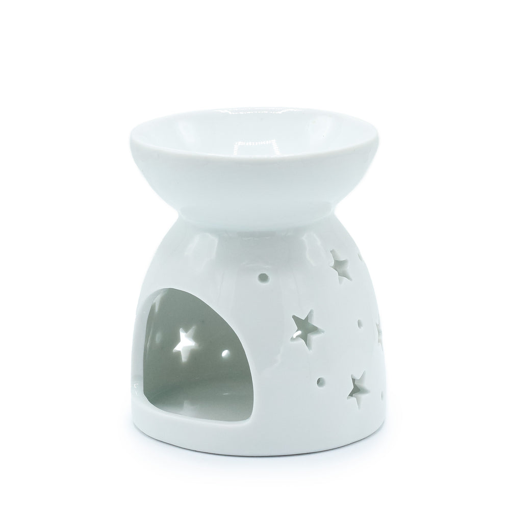 Quemador de Aceite Blanco con Diseño de Ángel