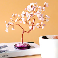 Árbol de Cristal de Cuarzo Rosa - Decoración Energética para el Hogar