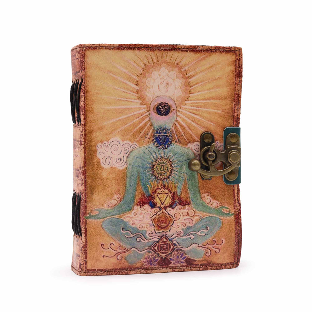 Diario de Cuero Chakra y Meditación – Diseño Budista para Conexión Espiritual
