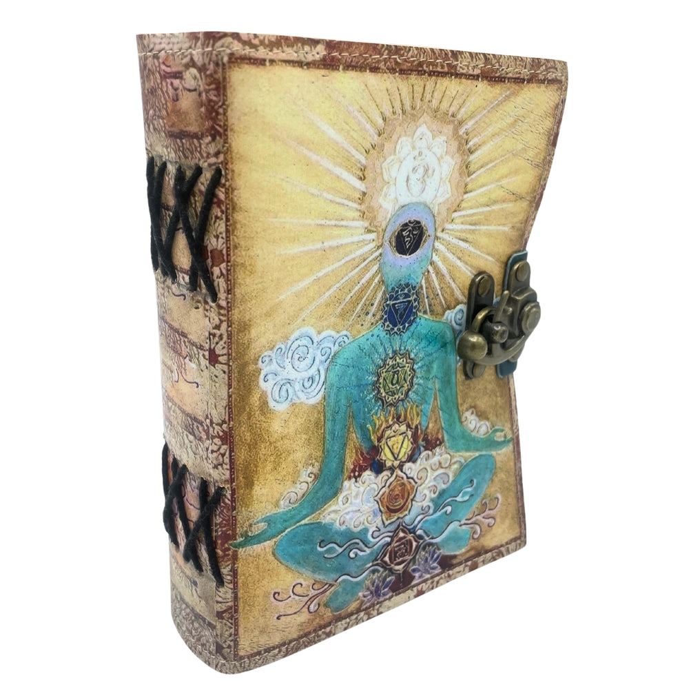 Diario de Cuero Chakra y Meditación – Diseño Budista para Conexión Espiritual