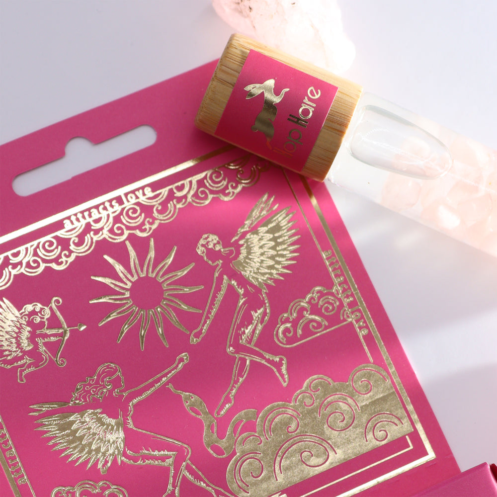 elixir de esencias con gema cuarzo rosa