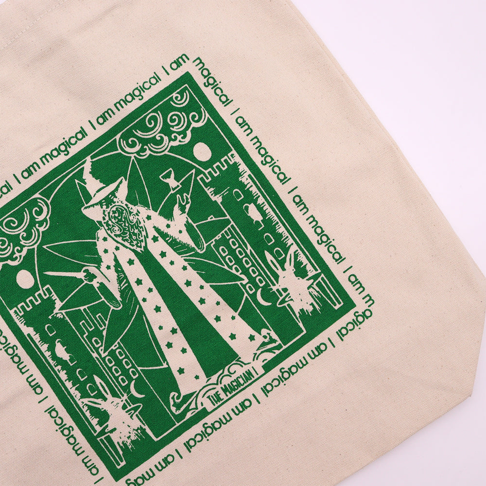 Tote Bag de Algodón Blanca con Diseño de Tarot – "I Am Magical"
